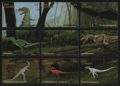 Gambia 1997 - Mi-Nr. 2804-2812 ** - MNH - aus KLB - Prähistorische Tiere