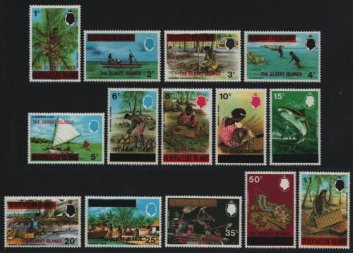 Gilbert und Ellice 1976 - Mi-Nr. 248-261 ** - MNH - Freimarken mit Aufdruck (1)