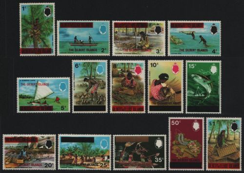 Gilbert und Ellice 1976 - Mi-Nr. 248-261 ** - MNH - Freimarken mit Aufdruck (2)