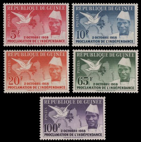 Guinea 1959 - Mi-Nr. 3-7 ** - MNH - Unabhängigkeit / Independence