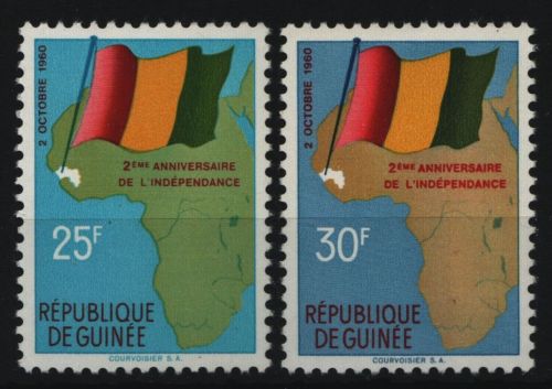 Guinea 1960 - Mi-Nr. 54-55 ** - MNH - Unabhängigkeit / Independence