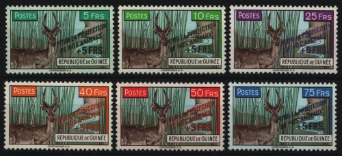 Guinea 1961 - Mi-Nr. 86-91 ** - MNH - Wildtiere / Wild animals