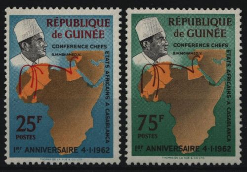 Guinea 1962 - Mi-Nr. 100-101 ** - MNH - Konferenz von Casablanca