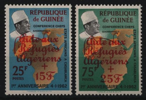 Guinea 1962 - Mi-Nr. 143-144 a ** - MNH - Algerische Flüchtlinge