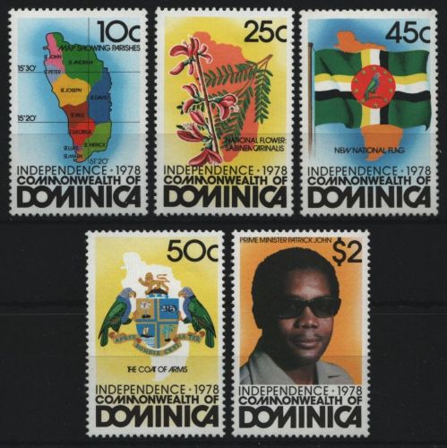 Dominica 1978 - Mi-Nr. 609-613 ** - MNH - Unabhängigkeit / Independence