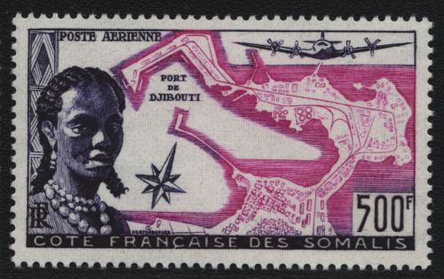Französische Somaliküste 1956 - Mi-Nr. 311 ** - MNH - Hafen von Dschibuti