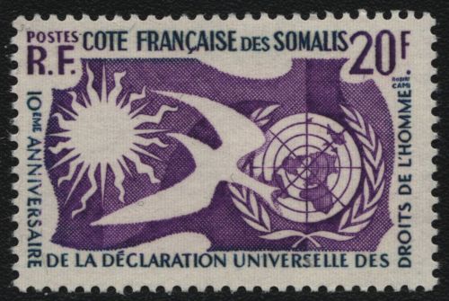 Französische Somaliküste 1958 - Mi-Nr. 319 ** - MNH - Menschenrechte
