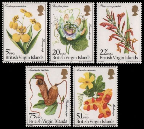 Jungferninseln 1981 - Mi-Nr. 403-407 ** - MNH - Blumen / Flowers