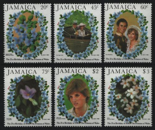Jamaika 1982 - Mi-Nr. 536-541 ** - MNH - Geburtstag Prinzessin Diana