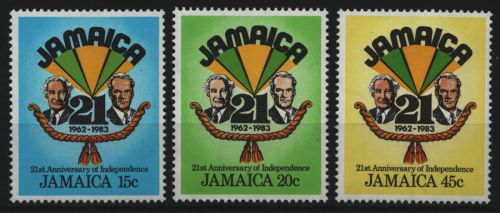 Jamaika 1983 - Mi-Nr. 568-570 ** - MNH - 21 Jahre Unabhängigkeit