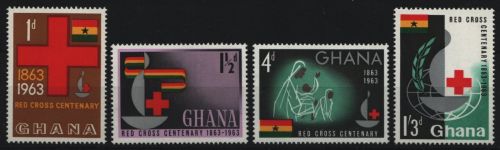 Ghana 1963 - Mi-Nr. 145-148 A ** - MNH - Rotes Kreuz / Red cross