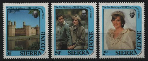 Sierra Leone 1982 - Mi-Nr. 670-672 ** - MNH - 21. Geburtstag Diana