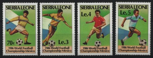 Sierra Leone 1986 - Mi-Nr. 873-876 ** - MNH - Fußball / Soccer