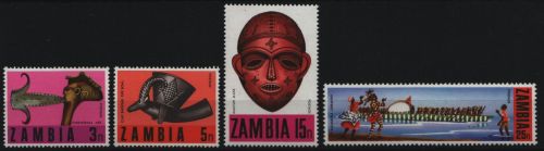 Sambia 1970 - Mi-Nr. 66-69 A ** - MNH - Volkskunst
