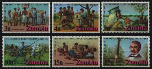 Sambia 1973 - Mi-Nr. 102-107 ** - MNH - Dr. Livingstone