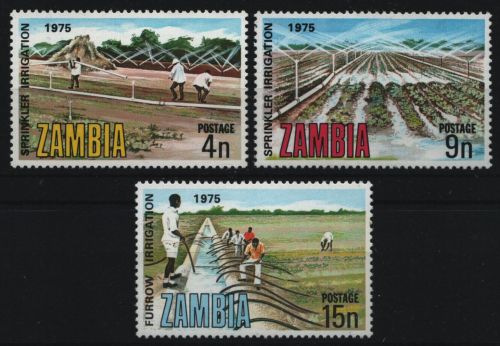Sambia 1975 - Mi-Nr. 159-161 ** - MNH - Bewässerung