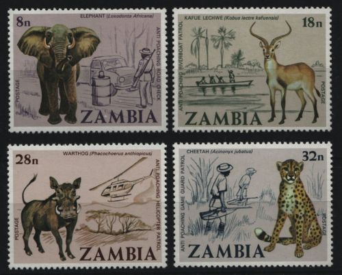 Sambia 1978 - Mi-Nr. 193-196 ** - MNH - Wildtiere / Wild animals