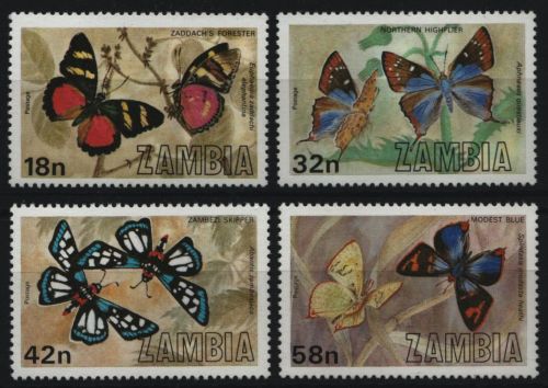 Sambia 1980 - Mi-Nr. 229-232 ** - MNH - Schmetterlinge / Butterflies
