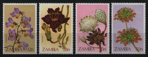Sambia 1983 - Mi-Nr. 290-293 A ** - MNH - Blumen / Flowers