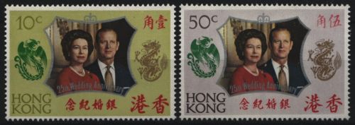 Hongkong 1972 - Mi-Nr. 264-265 ** - MNH - Silberhochzeit