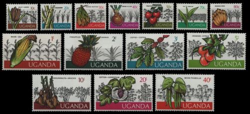 Uganda 1975 - Mi-Nr. 123-136 ** - MNH - Früchte / Fruits