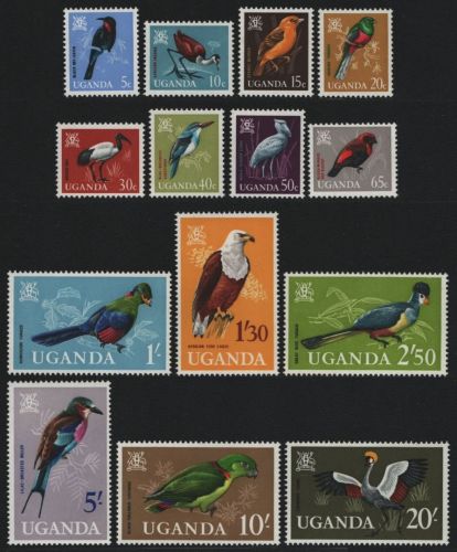 Uganda 1965 - Mi-Nr. 87-100 ** - MNH - Vögel / Birds (II)
