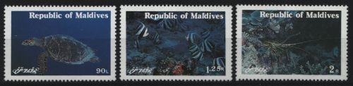 Malediven 1980 - Mi-Nr. 919-921 ** - MNH - Meeresleben / Marine life