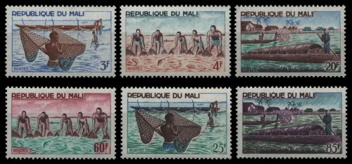 Mali 1966 - Mi-Nr. 125-130 ** - MNH - Fischfang