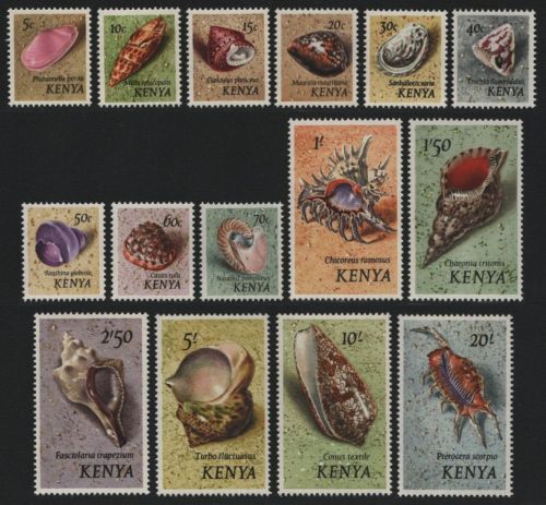 Kenia 1971 - Mi-Nr. 36-50 ** - MNH - Meeresschnecken / Marine snails (II)