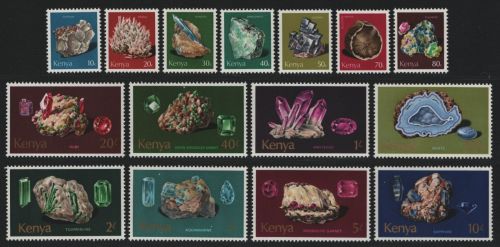 Kenia 1977 - Mi-Nr. 96-110 ** - MNH - Mineralien / Minerals (I)