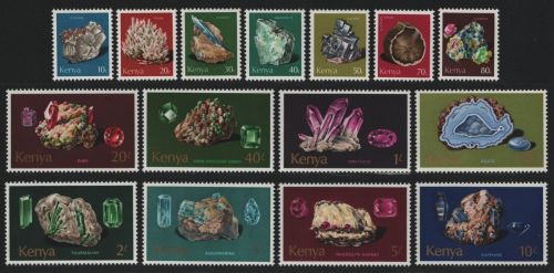 Kenia 1977 - Mi-Nr. 96-110 ** - MNH - Mineralien / Minerals (II)
