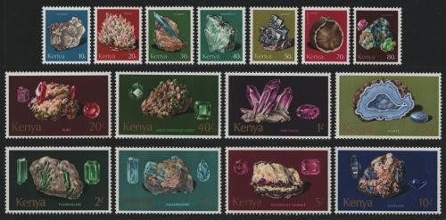 Kenia 1977 - Mi-Nr. 96-110 ** - MNH - Mineralien / Minerals (IV)