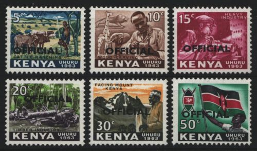 Kenia 1964 - Dienst - Mi-Nr. 1-6 ** - MNH - Freimarken mit Aufdruck