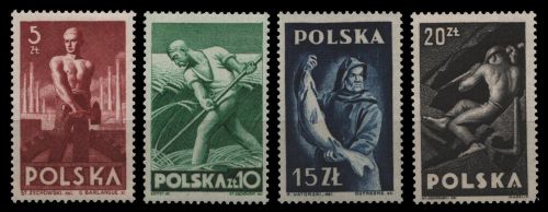 Polen 1947 - Mi-Nr. 472-475 ** - MNH - Berufe