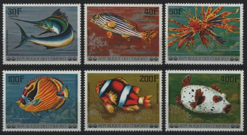 Komoren 1977 - Mi-Nr. 362-367 A ** - MNH - Fische / Fish