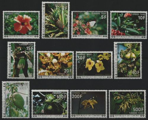 Komoren 1977 - Porto - Mi-Nr. 6-17 ** - MNH - Früchte / Fruits