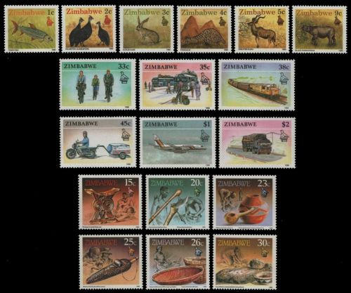Simbabwe 1990 - Mi-Nr. 418-435 ** - MNH - Freimarken / Definitives