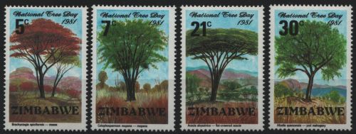 Simbabwe 1981 - Mi-Nr. 255-258 ** - MNH - Bäume / Trees