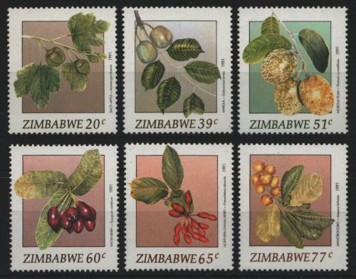 Simbabwe 1991 - Mi-Nr. 460-465 ** - MNH - Früchte / Fruits