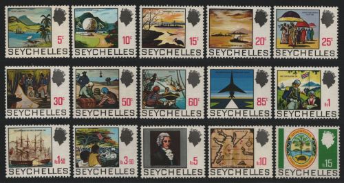 Seychellen 1969 - Mi-Nr. 259-273 ** - MNH - Geschichte der Seychellen (II)