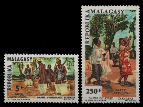Madagaskar 1966 - Mi-Nr. 555-556 ** - MNH - Volkstänze