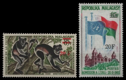 Madagaskar 1968 - Mi-Nr. 581-582 ** - MNH - Freimarken neue Werte