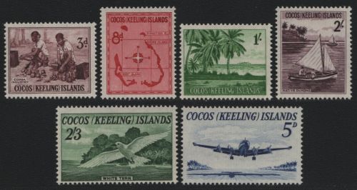 Kokos-Inseln 1963 - Mi-Nr. 1-6 ** - MNH - Freimarken / Definitives (III)