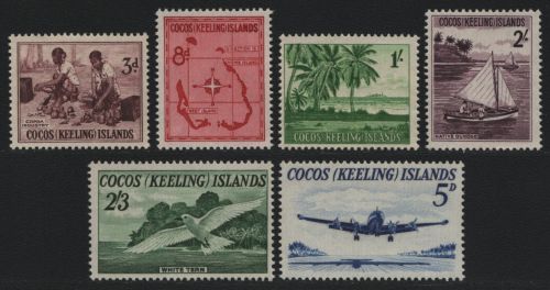 Kokos-Inseln 1963 - Mi-Nr. 1-6 ** - MNH - Freimarken / Definitives (IV)