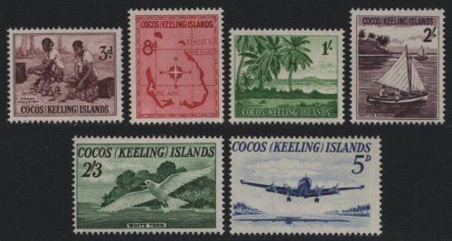 Kokos-Inseln 1963 - Mi-Nr. 1-6 ** - MNH - Freimarken / Definitives (V)