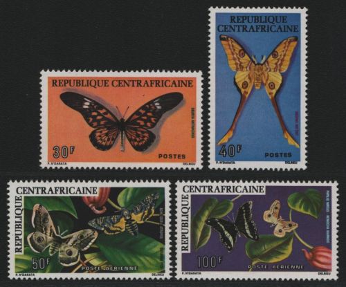 Zentralafrikanische Rep. 1976 - Mi-Nr. 413-416 ** - MNH - Schmetterlinge (III)