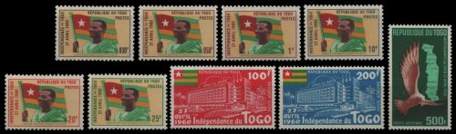 Togo 1960 - Mi-Nr. 285-293 ** - MNH - Unabhängigkeitserklärung