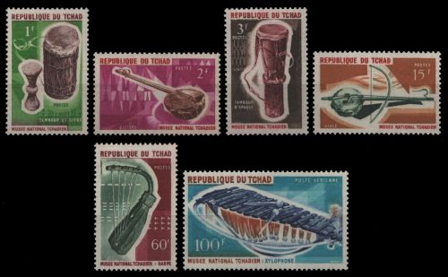 Tschad 1965 - Mi-Nr. 141-146 ** - MNH - Musikinstrumente