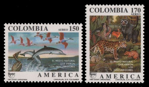 Kolumbien 1990 - Mi-Nr. 1814-1815 ** - MNH - Wildtiere / Wild animals
