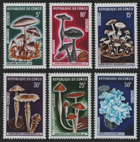 Kongo-Brazzaville 1970 - Mi-Nr. 232-237 ** - MNH - Pilze / Mushrooms